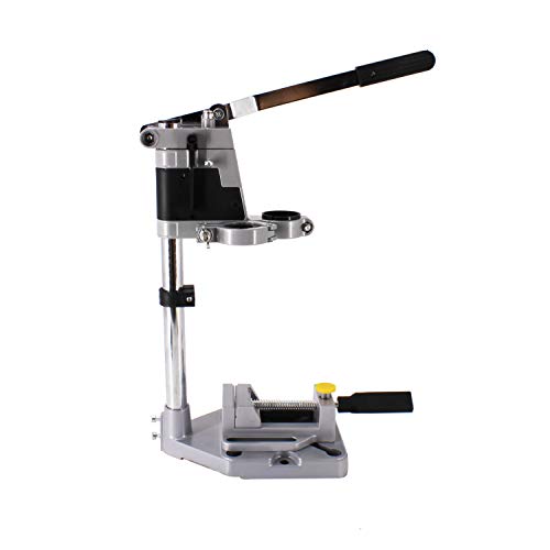 Image of HFS(R) Adjustable Drill Press Rotary Tool Workstation Stand Universal Bench Clamp Support Tool for Hand Drill Single Hole Installation (Aluminum)