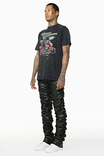 Men's Huck Faux Leather Stacked Jean3
