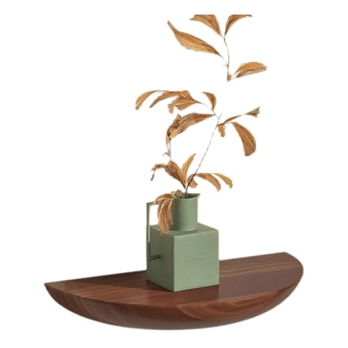 TapferBahn Estantes flotantes de Madera Maciza,Estantes De Pared Flotantes,Baldas Flotantes Decorativa Rústica,Estante semicircular,Fácil de Limpiar,Ideal para Salas de Estar y dormitorios