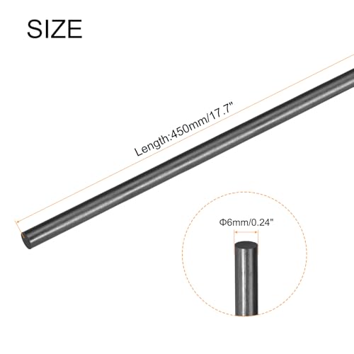 QUARKZMAN Kohlefaserstange, 6mm x 450mm für RC Flugzeug DIY Werkzeug Flügelrohr Quadcopter Arm, Packung mit 2