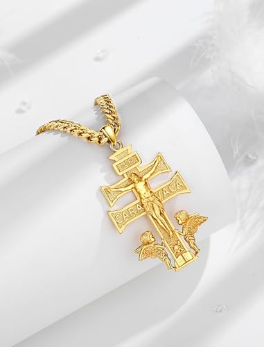 Collar Cruz Caravaca Plata 925 Oro 18K Amuleto Protección