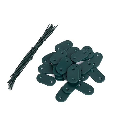 JORON 78 Stück Sichtschutz Befestigungsset, Wetterfestes PVC Befestigungsklammern, Befestigungskit für Sichtschutzmatten - Grün
