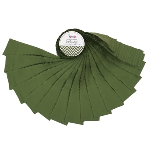 Bandes de tissu patchwork en coton Somoi vert sauge pour loisirs créatifs