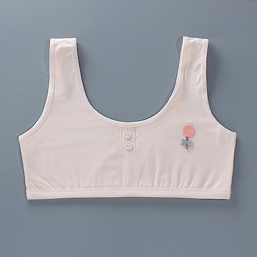 Hpory 4 peças de sutiã para meninas, sutiã de treinamento para meninas, sutiã de algodão sem costura
