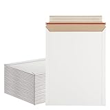 FVIEXE 100 Pack 9.5x12 Inch Rigid Mailers, Self Seal Photo Document Mailer Cardboard Mailing Envelopes Stay Flat Mailers for CD, Photos, Document, Pictures, Papers, Files, White