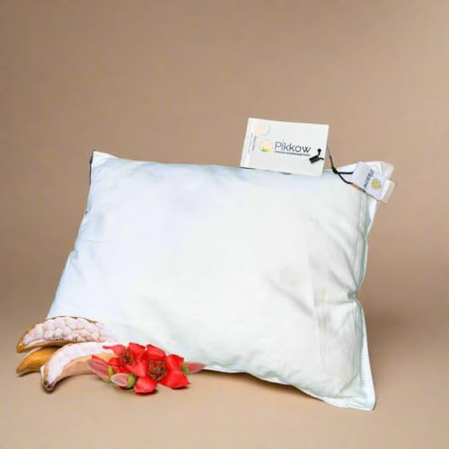 Image of Organic Kapok Pillow - Standard Size | Eco-Friendly & Hypoallergenic | Breathable, Fluffy, and Soft | Ideal for Back & Side Sleepers | Made in India
