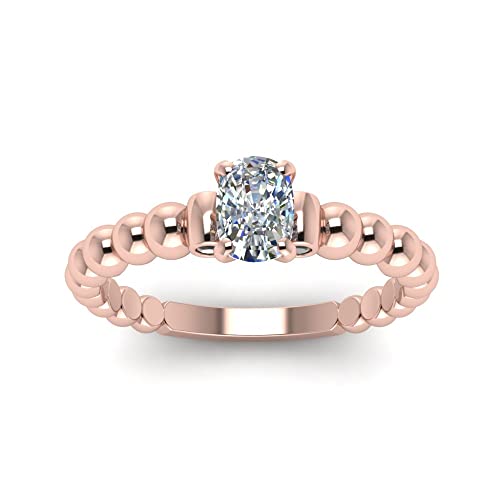 Image of 55Carat Choose Your Gemstone Bead Diamond CZ Engagement Ring Rose Gold Plated Cushion Shape Side Stone Engagement Rings Everyday Jewelry Wedding Jewelry Handmade Gifts for Wife US Size 4 to 12