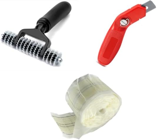 ZY578 Carpet Patch Repair Kit – 5-Inch Star Wheel Seam Roller, 16ft Double-Sided Joining Tape and Carpet Knife, No-Iron DIY Repair for Home and Office