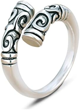 Chakrit Vintage Gold Hoop Stick Thai Silver Opening Adjustable Ring for Women Men Jewelry