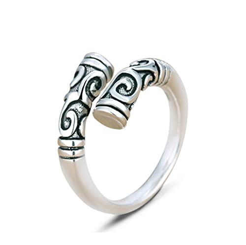 Chakrit Vintage Gold Hoop Stick Thai Silver Opening Adjustable Ring For Women Men Jewelry #TOP18