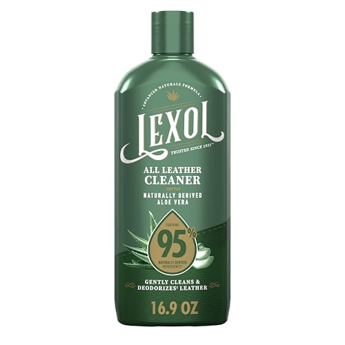 Lexol All Leather Cleaner, Naturally Derived Leather Care Cleaner with Aloe Vera, Great for Car Interiors, Boots, Furniture, Bags, Jackets and More, 16.9 fl oz