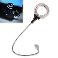 Cerioll USB Anschluss Leselampe, USB Schwanenhals, Notebook-Leselampe, mit 18 LED, Einstellbar Schwanenhals, Für Buch, Laptop PC Computer, LED Beleuchtungsquelle, Schwarz