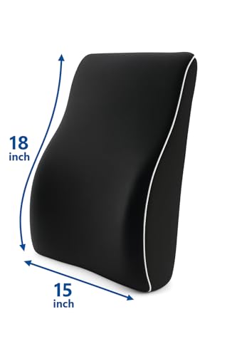 Image of Homerz Ergonomic Lumbar Support Cushion for Office Chair & Car Seat | Orthopedic Memory Foam Backrest for Long Sitting & Back Pain Relief (Line Back Seat)