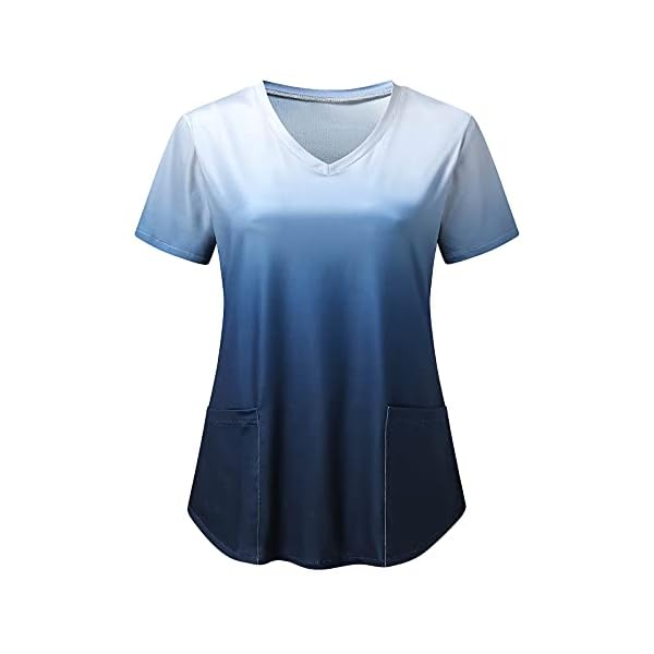 Kasacks dames verzorging slip-case V-hals zakken kleurverloop sliphemd verzorgingsshirt werkuniform tuniek top T-shirt blouse damesblouses tops