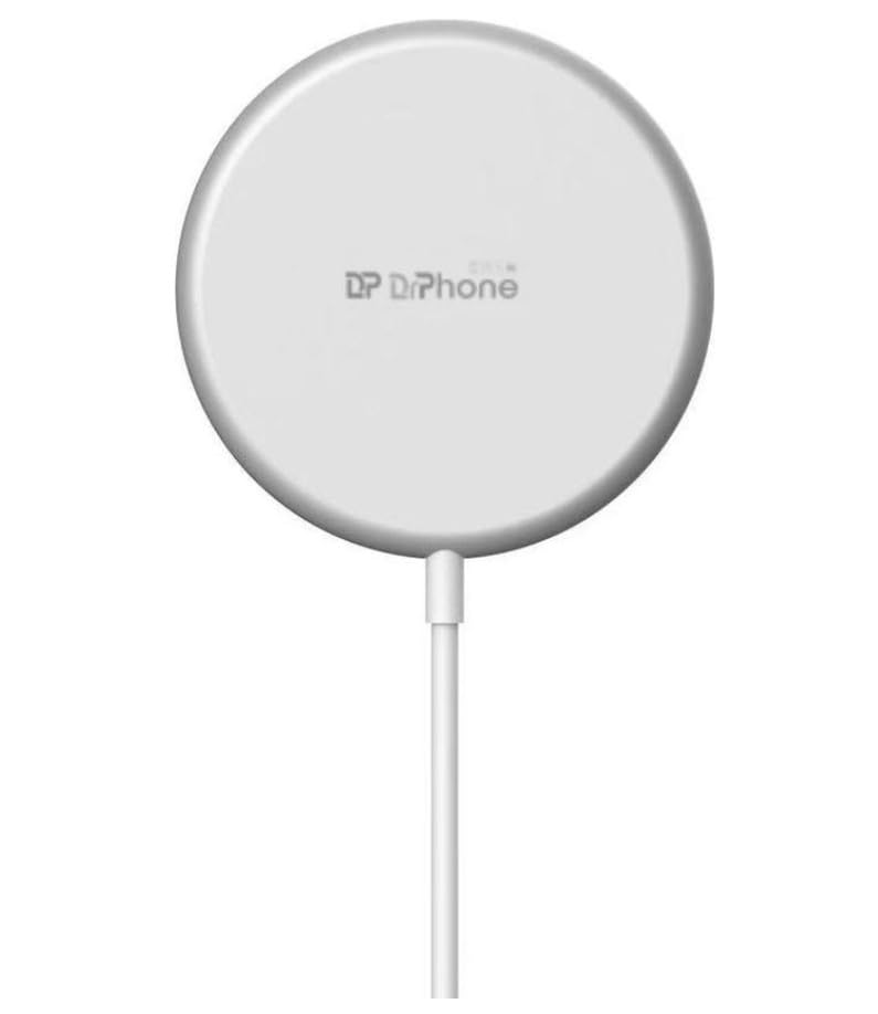 Chargeur sans fil rapide DrPhone MAG4 compatible Magsafe iPhone 13 Pro argent
