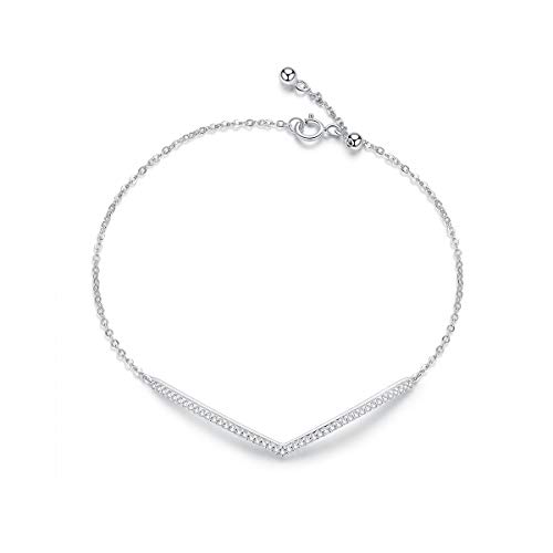 Bracelet géométrique en argent 925 pour femme avec chaîne CZ transparente de mariage