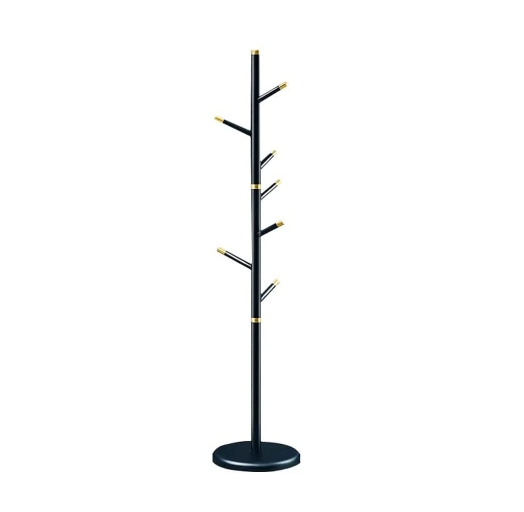 Porte-manteau en bois massif noir et acier cuivré haut de gamme
