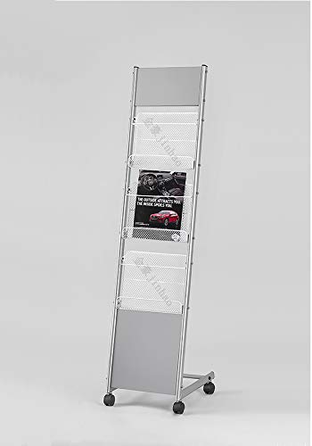 ABAJ Metal Catalogue Stand,Magazine Stand, Portable Brochure Stand, Leaflet Stand, Literature Rack, Folding Magazine Holder,Floor Standing Magazine Holder Rack, Display Stand for Office - 278