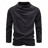Men T-Shirt Men Youth Trend All-Match Longsleeve T-Shirt Men Casual Fashion Solid Color Longsleeve Tops Men Classic Comfortable Basic T-Shirt C-Grey L