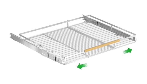 SANNO Verbrauchbare ausziehbare Schrank-Organisator Edelstahl schwere Aufgabe ausziehbare Schublade Regal unten montiert für Küche Speisekammer Schrank unter Waschbecken Veranstalter, Chrom