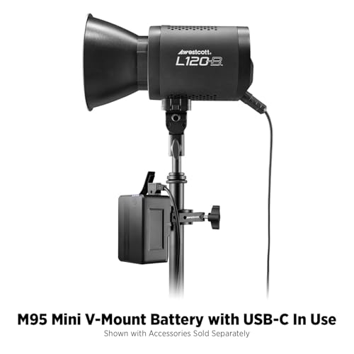 Image of Westcott MV95 Mini V-Mount Battery with USB-C (14.8V, 95Wh) - Portable V-Mount Battery for Photography and Video Lighting Equipment, Laptops, and Cameras (MV95 Mini V-Mount with USB-C) | 95wh 14.8V V-Mount Battery, 60W USB-C, 18W USB-a, 14.8V D-Tap, 10a Max, 4.3x3x2.1 in, 1.2 Lb