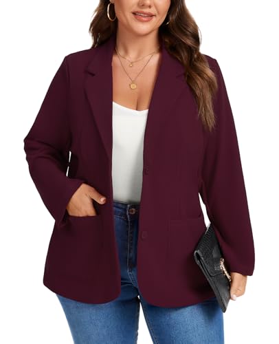 MINTLIMIT XL-5XL Plus Size Long Sleeve Blazer Ladies Busines