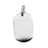 Beauniq Men's Solid Sterling Silver Heavy Large Dog Tag Pendant
