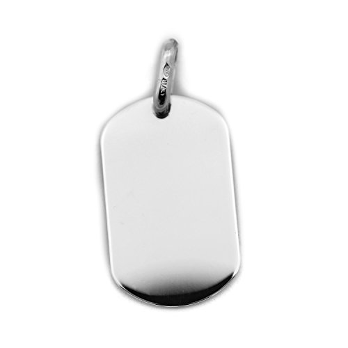 Beauniq Men's Solid Sterling Silver Heavy Large Dog Tag Pendant