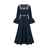 ❤Robe caftan marocaine avec peau douce, respirante, matériau léger et confortable, robe longue musulmane adaptée pour le printemps, l'été, l'automne et l'hiver. Robe musulmane élégante pour femme vous offrant le confort de toutes les saisons