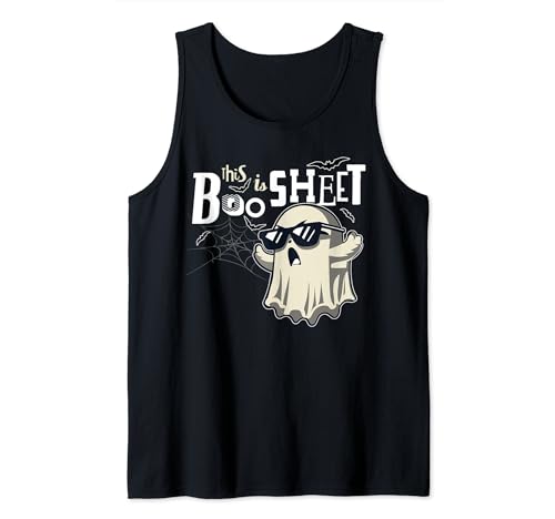 This Is Boo Sheet Disfraz de fantasma de Halloween espeluznante día festivo Camiseta sin Mangas