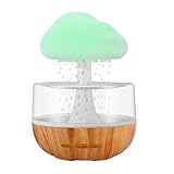 Zen Lluvia Nube Noche Luz Aromaterapia Aceite Esencial Difusor Micro Humidificador Escritorio Fuente Dormir Relajante Estado de ánimo Gota de Agua Sonido