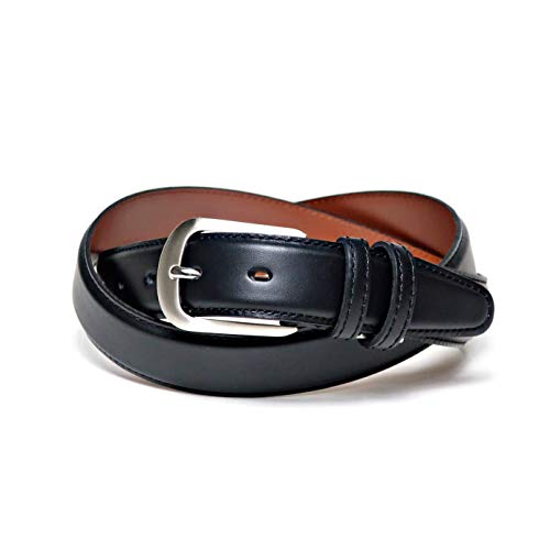 [KIETH] メンズ ビジネス ベルト スムースレザー 本革 ブラック 黒 日本製 サイズ調整可能 KE21305-19