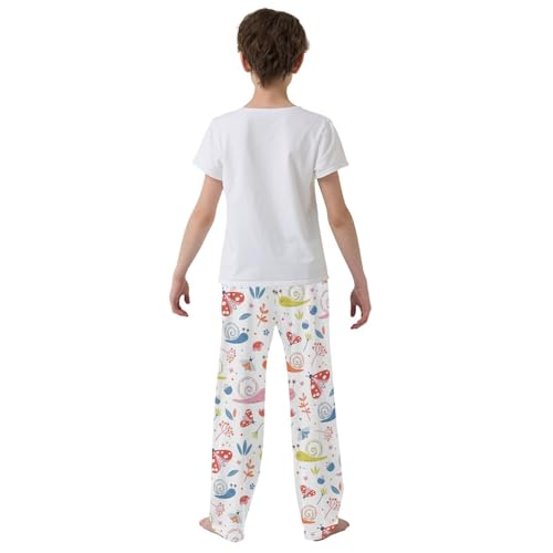 Snail Butterfly Boys Long Pants Soft Trousers Elastic Waist Kids Lounge Bottoms with Pockets S-XL3