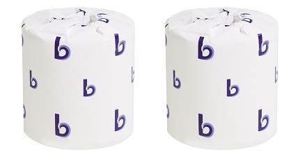 Boardwalk BWK6144 Two-Ply Toilet Tissue, White, 4" x 3" Sheet, 400 Sheets per Roll (Case of 96 Rolls) (2-(Pack))