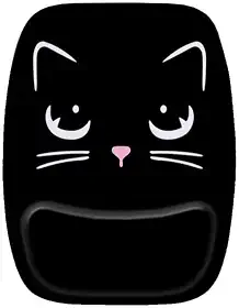 Mouse Pad Ergonomico Gato Preto