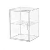 XLIHAWY Organizador Zapatos Acrílico, Vitrina Transparente Autoensamblable, Caja Almacenamiento para Carteras con Puerta Magnética, Contenedores Almacenamiento Plástico(B,33x33x45cm/3piece)