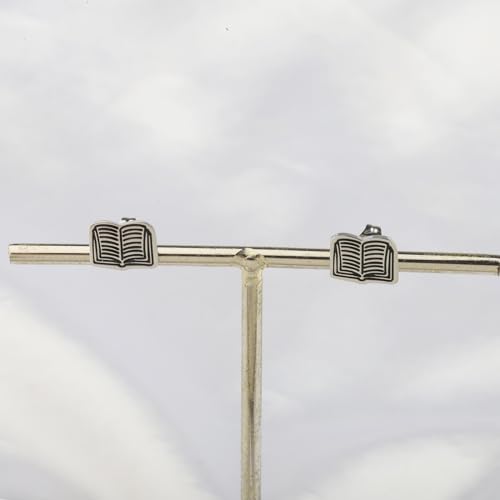 CENWA Book Stud Earrings Tiny Book Earrings Book Jewellery Bookish Gift for Book Lover3