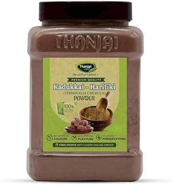 Thanjai Natural Kadukkai Powder(180g Jar)/Haritaki Powder/Terminalia Chebula Powder/Helps in Digestion