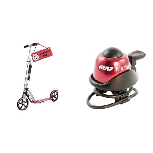 HUDORA 14724 BigWheel 205-Das Original & NC-17 Fahrradklingel/Fahrradglocke/Fahrradhupe/Klingel Glocke Hupe für Fahrrad/Aluminium/in 6 Farben erhältlich