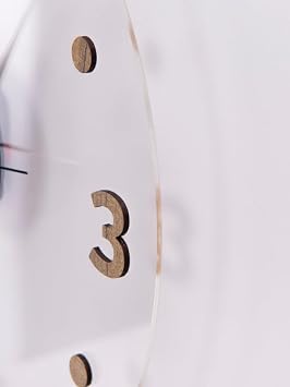 DeepCraft Decorative Transparent Wood-Acrylic Quiet Flowing Wall Clock Living Room, Kitchen, Office, Kids Room Clock -AcrylicWood