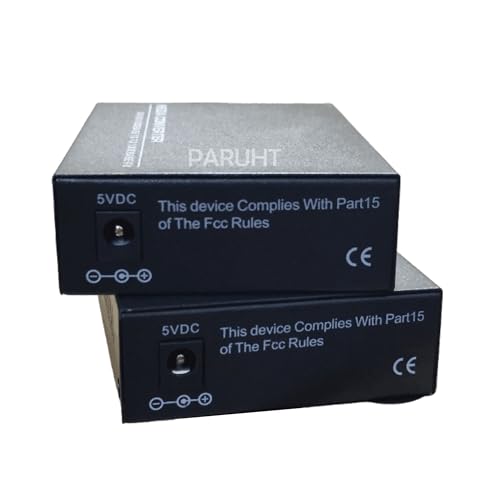 Image of 1-Pair |1+1| Fiber Optic Media Converter Gigabit Ethernet Network Adapter 10 /100 /1000 Base TX to 1000 Base-FX, Black FOMC-PR