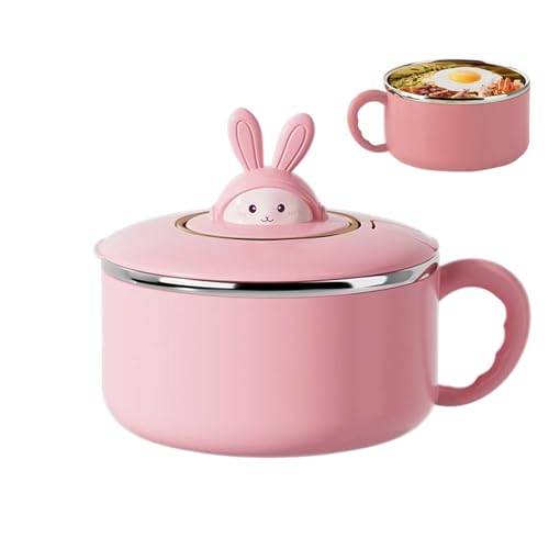 Tazón Grande con Tapa | Recipiente Para Fideos Instantáneos 1200ml - Tazón De Acero Inoxidable De Gran Capacidad Con Tapa Para Fideos Instantáneos,Para Sándwiches Verduras Hogar Residencia Cocina Trab