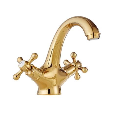 Robinet d'évier vintage avec double boutons croisés pour un contrôle précis