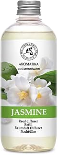 Jasmine Diffuser Refill w/Natural Essential Jasmine Oil 500ml - Best for Aromatherapy - 0% Alcohol - Intensive - Fresh & Long Lasting Fragrance - Scented Reed Diffuser - Great Room Air Fresheners