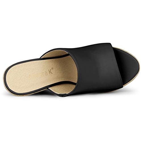 Allegra K Women's Slip on Platform Sandals Espadrilles Wedges Slides Mules4