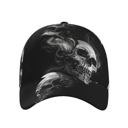 Skull Baseball Cap Adjustable Snapback Cap Men Sun Hat Cool Baseball Hats Halloween Cap for Outdoor