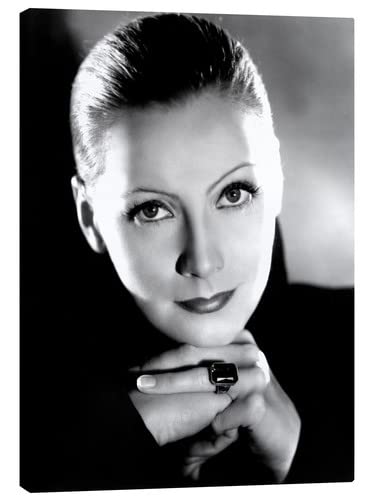 Posterlounge Greta Garbo Lienzo Cuadros decoración para Cualquier habitación 50 x 70 cm Blanco y Negro Personas Decoración Pared Cover