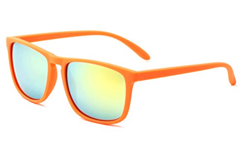 Retro Keyhole Design Light Weight Rubber Flash Mirror Lens Sunglasses