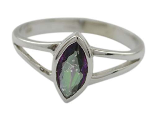 Anneau de quartz mystique naturel argent sterling 925 bague femme RIYO