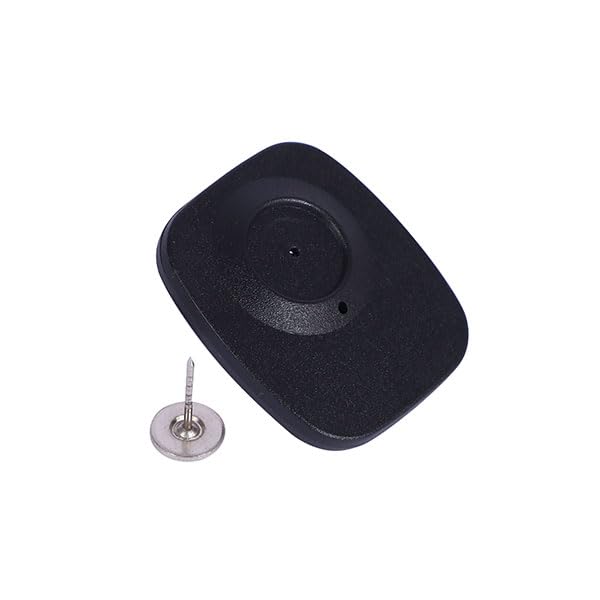 Black Anti-Theft Retail EAS 8.2MHZ Security Hard Tags with 16mm Steel Pins, RF 8.2MHZ Square EAS TAG, Retail Security Clothes Hard Tags (100)